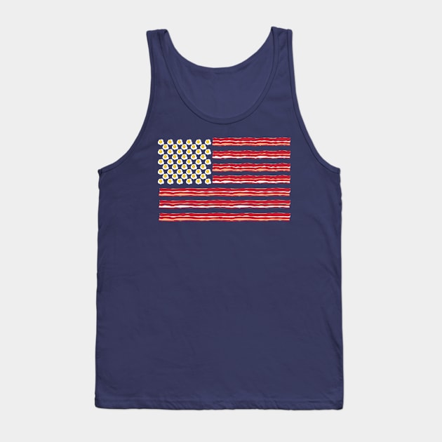 Bacon and Eggs American Flag 4th of July Tank Top by stayfrostybro